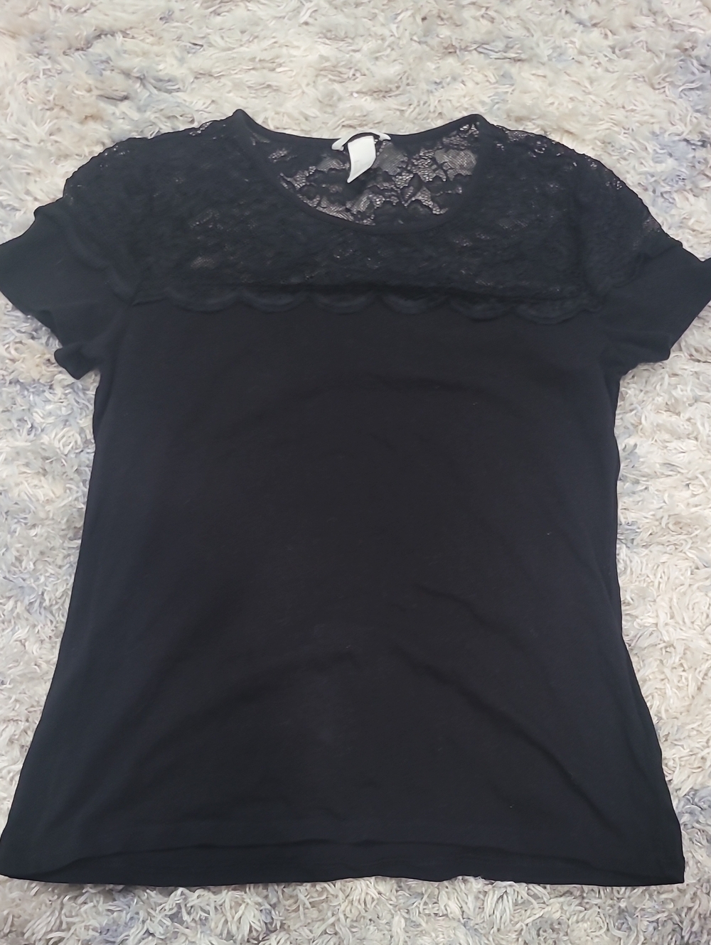 5 For $25 H&M Black Lace Yoke Short Sleeve Tee